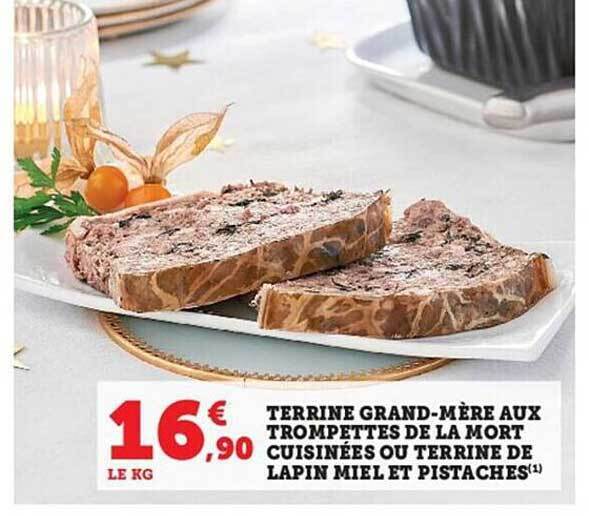 Promo Terrine grandmère aux trompettes de la mort cuisinées ou terrine
