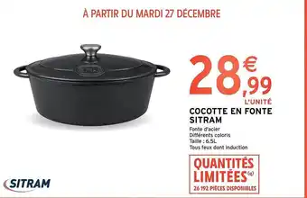 Intermarché Cocotte en fonte sitram offre