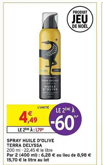 Intermarché Spray huile d'olive terra delyssa offre