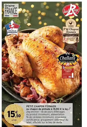Intermarché Petit chapon fermier ou chapon de pintade offre