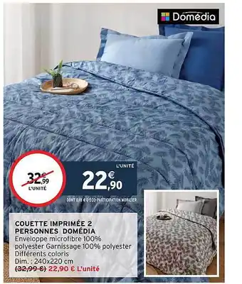 Intermarché Hyper Couette imprimée 2 personnes domédia offre