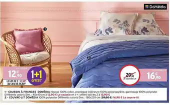 Intermarché Hyper Coussin à franges domédia, couvre-lit domédia offre