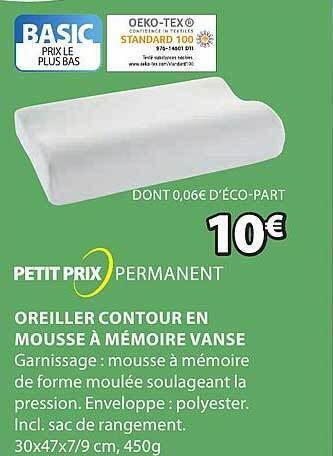 JYSK Oreiller contour en mousse à mémoire vanse offre