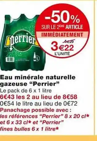 Monoprix Eau minérale naturelle gazeuse offre