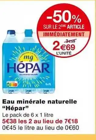Monoprix Eau minérale naturelle offre