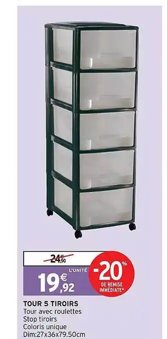 Intermarché Hyper Tour 5 tiroirs offre