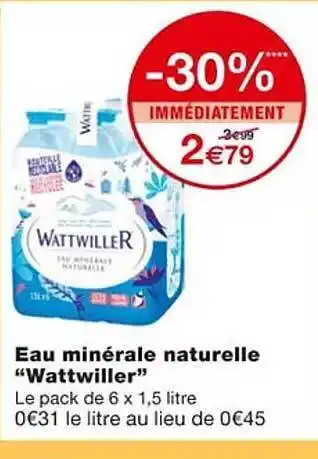 Monoprix Eau minérale naturelle offre