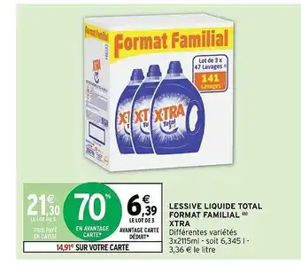 Intermarché Hyper Lessive liquide total format familial xtra offre