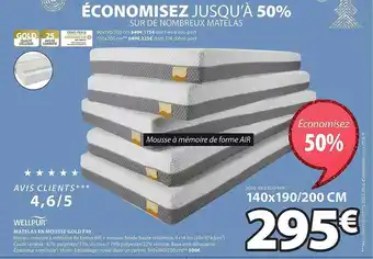 JYSK Matelas en mousse gold f30 wellpur offre