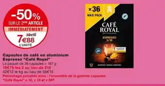 Monoprix Capsules de café en aluminium espresso offre