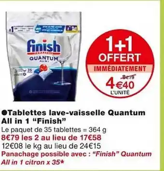Monoprix Tablettes lave-vaisselle quantum all in 1 offre