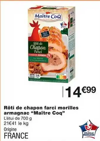 RĂŽti de chapon farci morilles armagnac