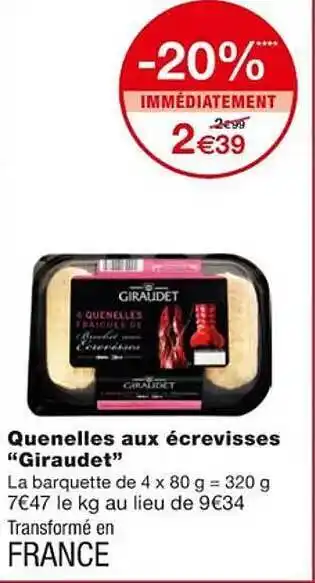 Monoprix Quenelles aux écrevisses offre