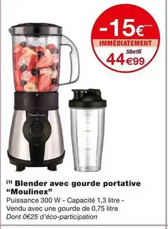 Monoprix Blender avec gourde portative offre