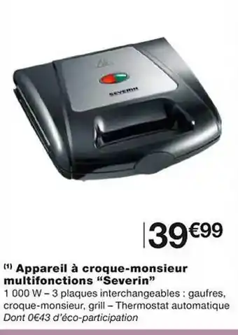Monoprix Appareil à croque-monsieur multifonctions offre