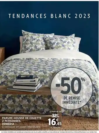 Intermarché Parure housse de couette 2 personnes domédia offre