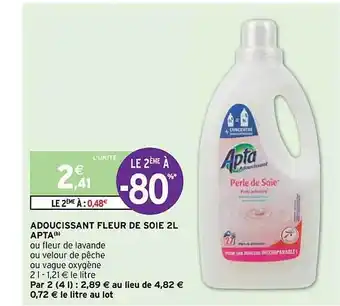 Intermarché Adoucissant fleur de soie 2l apta offre