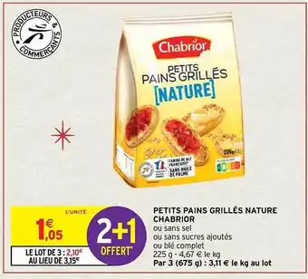 Intermarché Contact Petits pains grillés nature chabrior offre