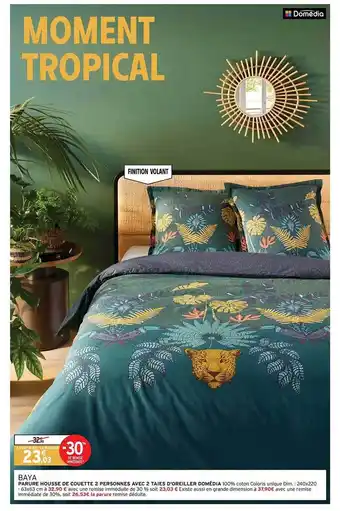 Intermarché Parure housse de couette 2 personnes avec 2 taies d'oreiller domédia offre