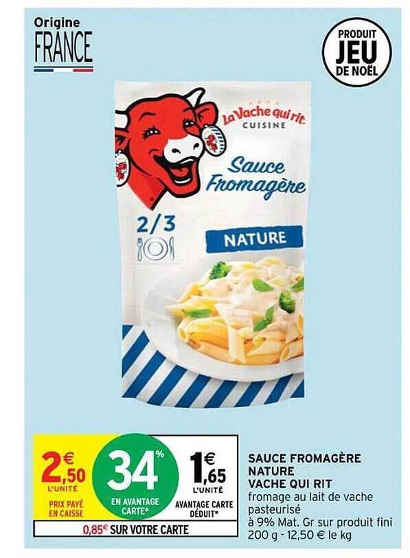 Promo Sauce fromagère nature vache qui rit chez Intermarché Express