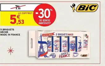 Intermarché Contact 5 briquets décor made in france bic offre