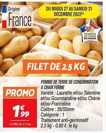 Netto Pomme de terre de consommation à chair ferme offre