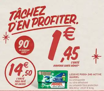 Intermarché Contact Lessive pods+ 24d active ariel offre
