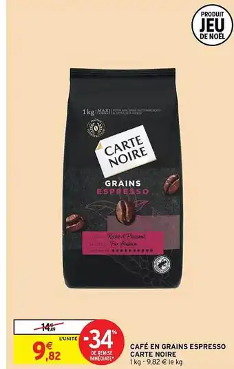 Intermarché Express Café en grains espresso carte noire offre