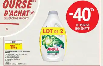 Intermarché Contact Lessive liquide 2x25d original ariel offre