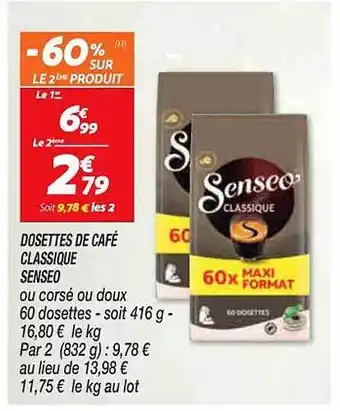 Netto Dosettes de café classique senseo offre
