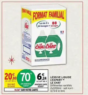 Intermarché Contact Lessive liquide l'expert le chat offre