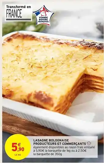 Lasagne bolognaise producteurs et commerçants