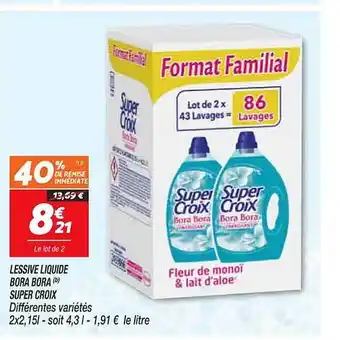 Netto Lessive liquide bora bora super croix offre