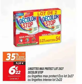 Netto Lingettes max protect lot 2x27 décolor stop offre