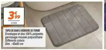 Netto Tapis de bain à mémoire de forme offre