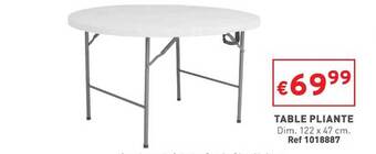 Trafic Table pliante offre