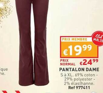Trafic Pantalon dame offre
