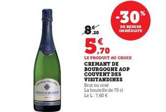 U Express Crémant de bourgogne aop couvent des visitandines offre