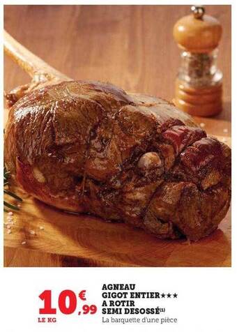 U Express Agneau gigot entier***à rôtir semi désossé offre