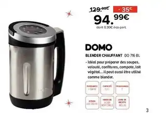 Blender chauffant domo