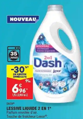 ALDI Lessive liquide 2 en 1 dash offre