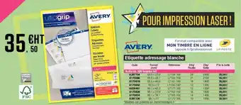 Étiquette adressage blanche avery