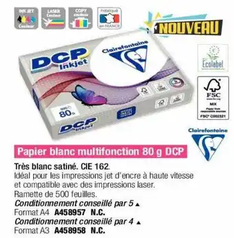 Papier blanc multifonction 80 g dcp clairefontaine