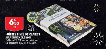 ALDI Huîtres fines de claires marennes oléron offre