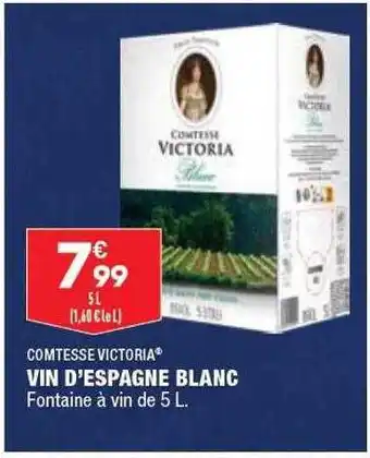 Vin d'espagne blanc comtess victoria