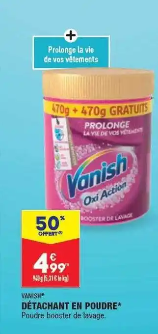Détachant en poudre vanish