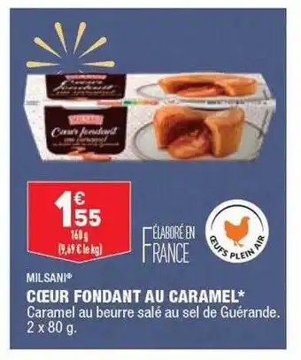 ALDI Cœur fondant au caramel milsani offre