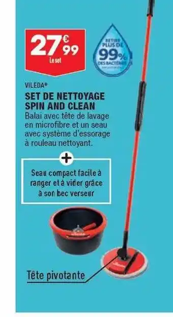 ALDI Set de nettoyage spin and clean vileda offre
