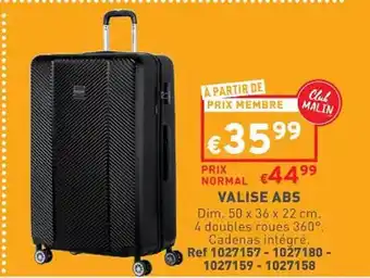 Trafic Valise abs offre