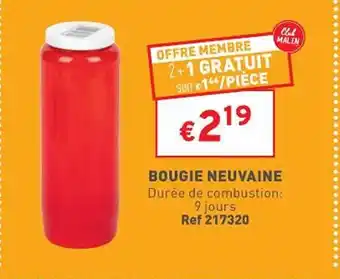 Trafic Bougie neuvaine offre